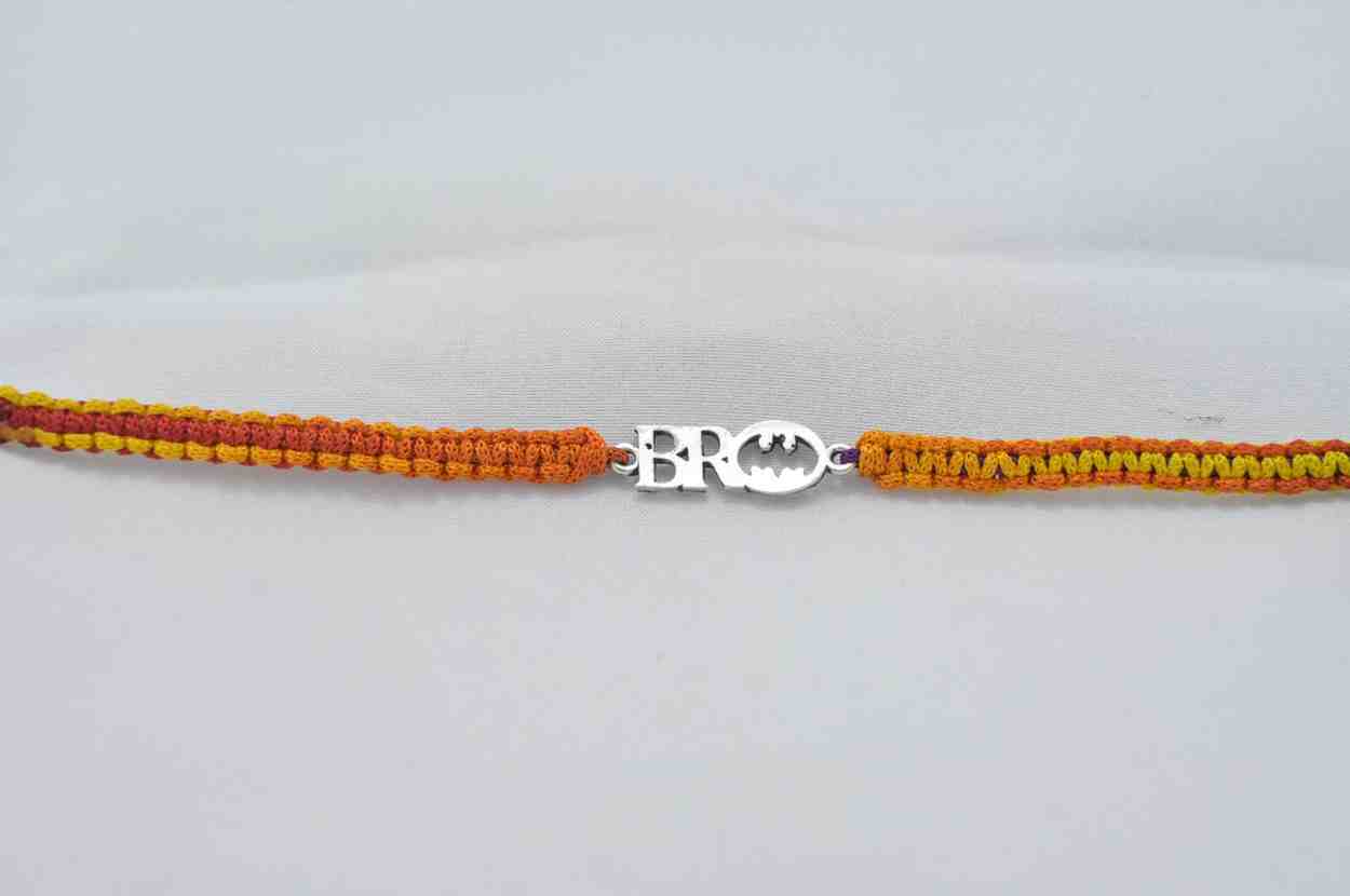 Amazing Bro design silver rakhi made from 925 sterling silver, perfect for Raksha Bandhan.