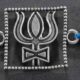 Lord Shiva Trisul design silver rakhi made from 925 sterling silver, perfect for Raksha Bandhan.