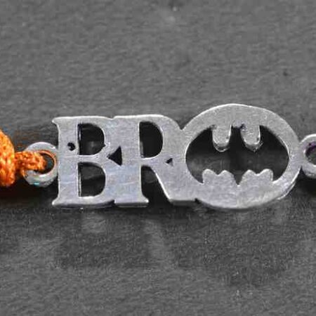 Amazing Bro design silver rakhi made from 925 sterling silver, perfect for Raksha Bandhan.