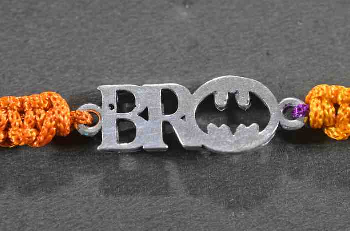 Amazing Bro design silver rakhi made from 925 sterling silver, perfect for Raksha Bandhan.