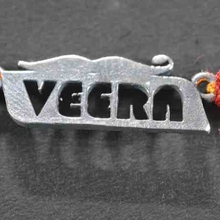 Veera with moustache design silver rakhi made from 925 sterling silver, perfect for Raksha Bandhan.