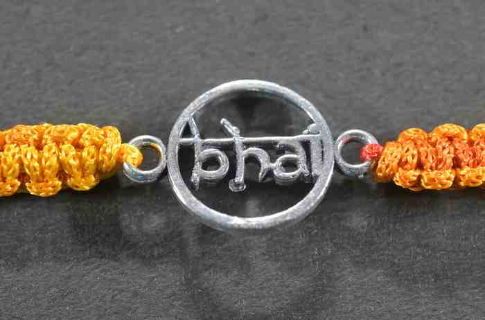 Amazing encircle Bhai design silver rakhi made from 925 sterling silver, perfect for Raksha Bandhan.