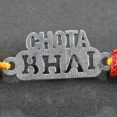 Chota Bhai design silver rakhi made from 925 sterling silver, perfect for Raksha Bandhan.