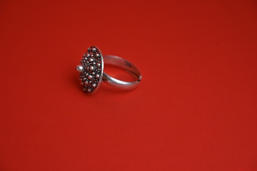 shop premium designer pure silver fabulous-dome-shape-silver-ring for women - Affordable silver jewellery - Chaitanya Emporium